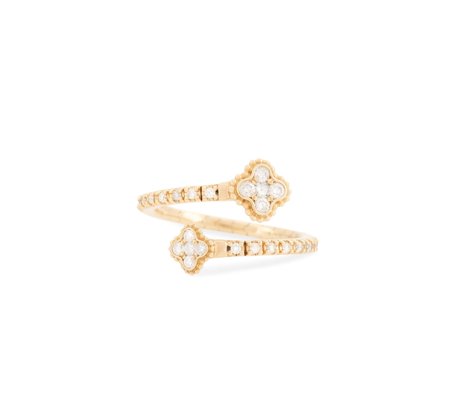 Flexible Diamond Ring: Flexible Diamond Ring14k yellow gold, the ring mounted with round brilliant-cut diamonds weighing approximately 0.70 carats in total.size 6-3/4 to 7-1/2, total weight 3.5 grams