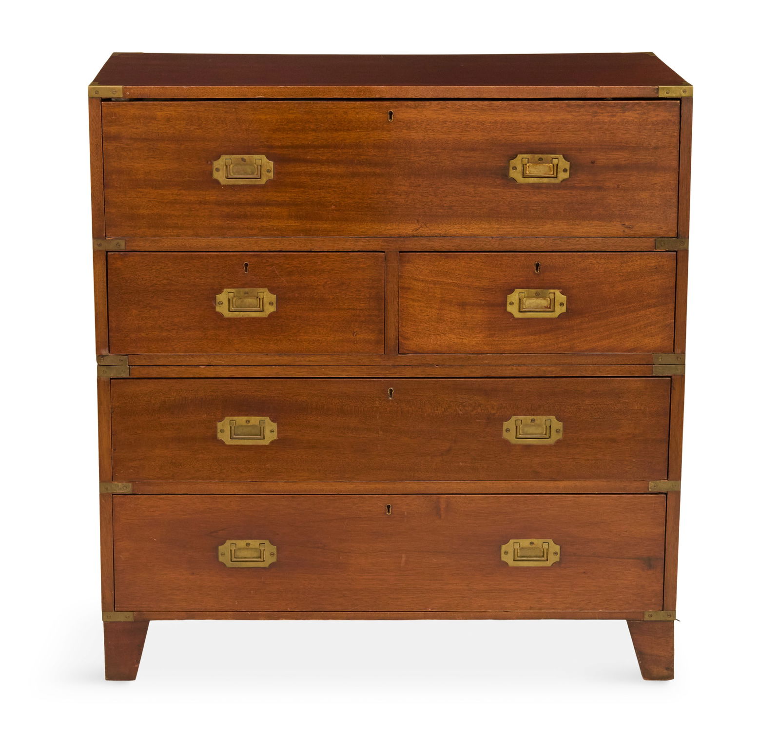 Brass-Bound Mahogany Campaign Butler's Chest (1 of 4)