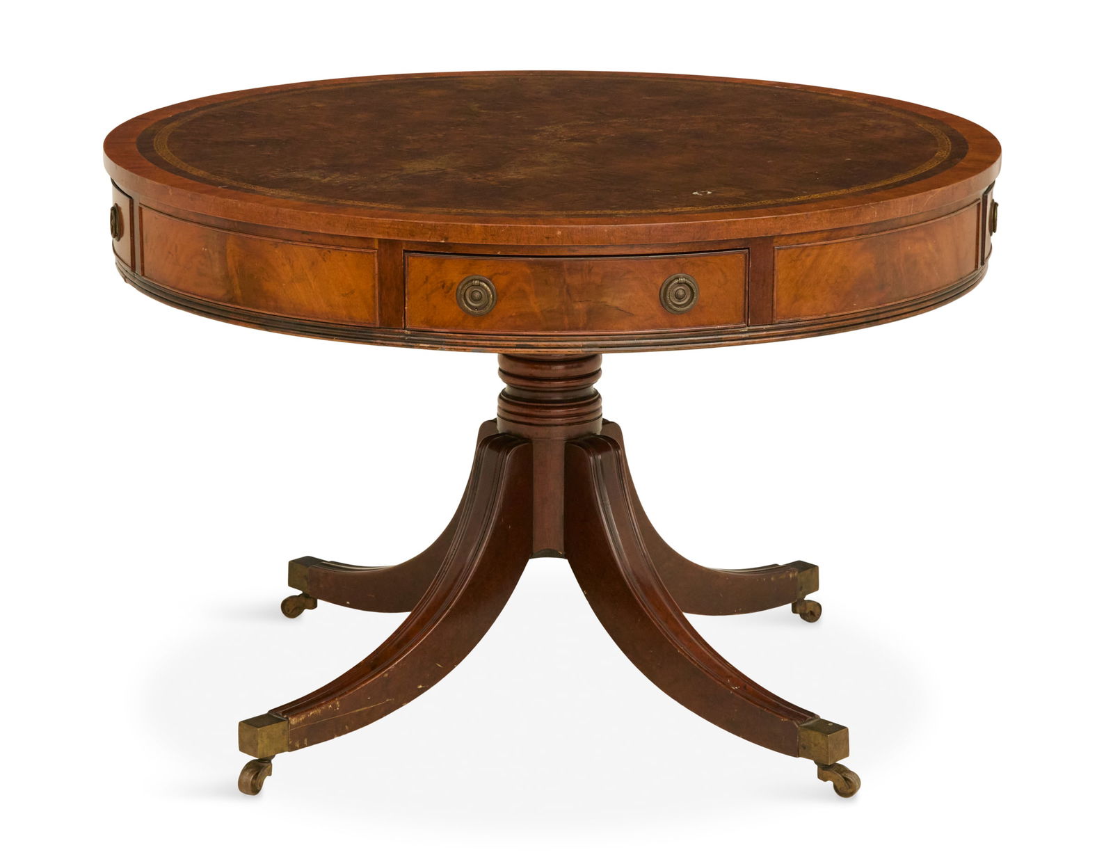 Regency Mahogany and Leather Drum Table (1 of 2)