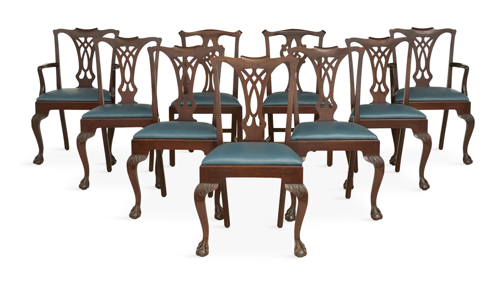 Nine George III-Style Mahogany Dining Chairs (1 of 4)
