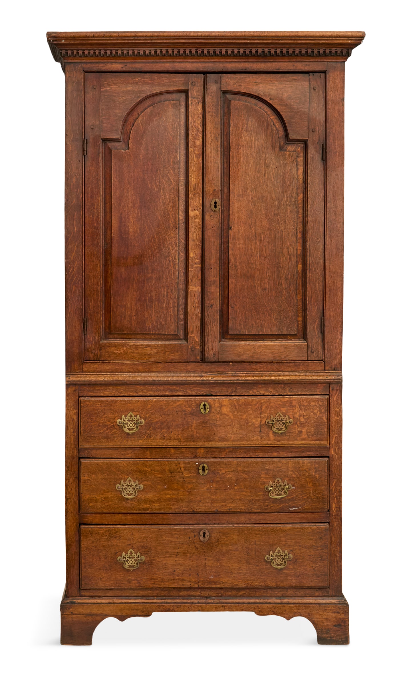 Unusual George III Oak Linen Press (1 of 4)