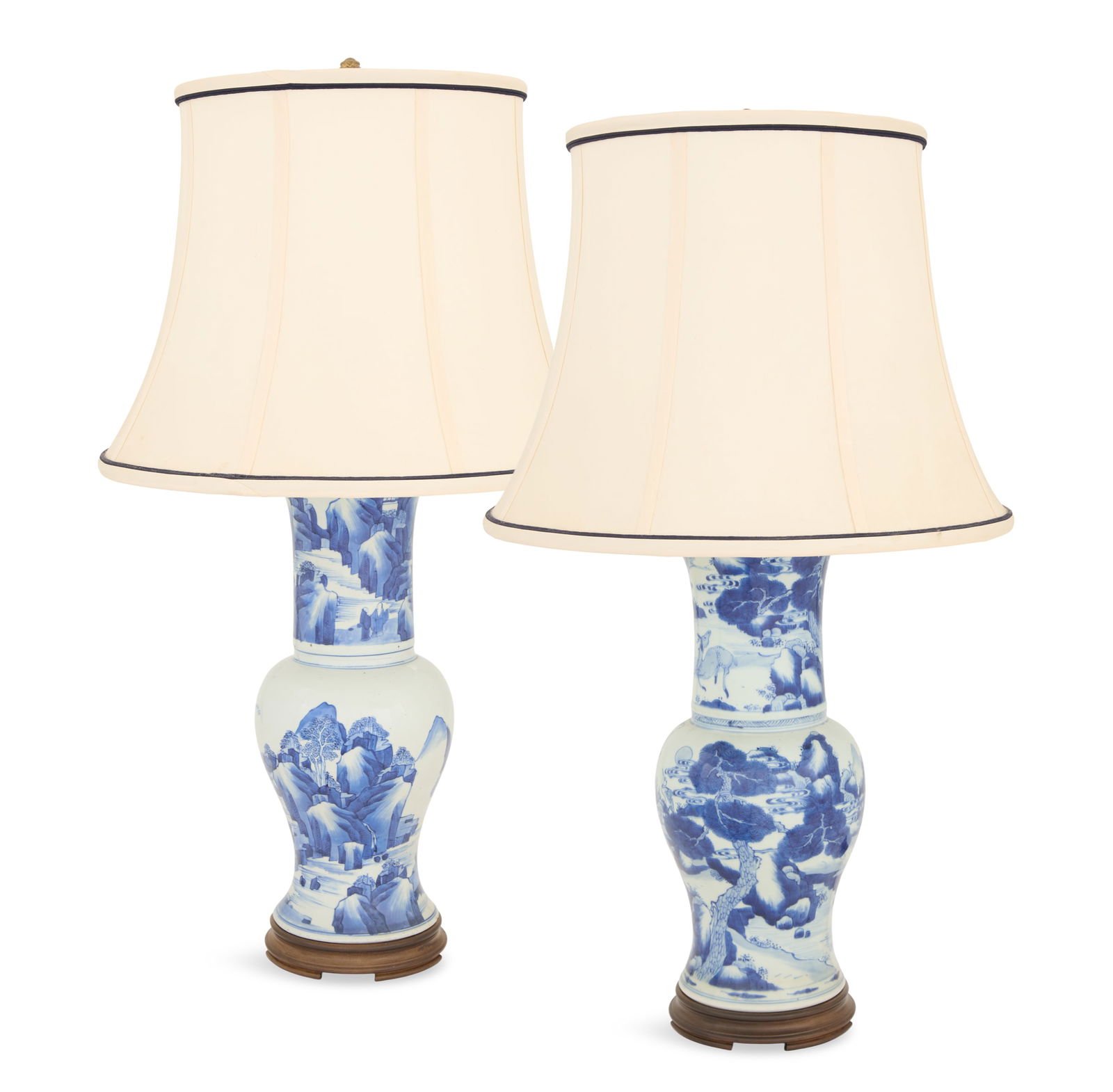Near Pair of Chinese Baluster Vase Lamps (1 of 3)