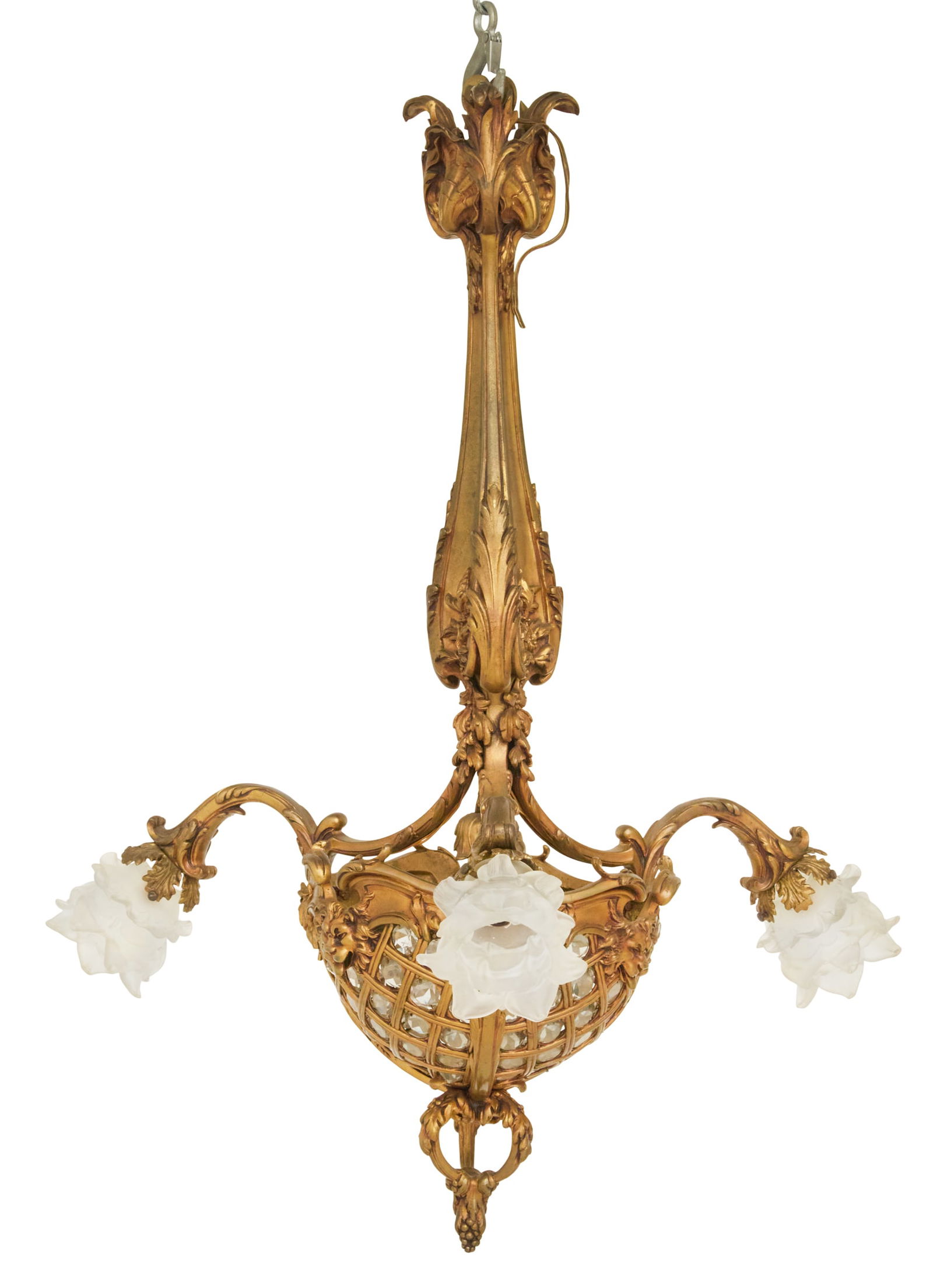 Belle Epoque Bronze Dore and Crystal Chandelier (1 of 2)