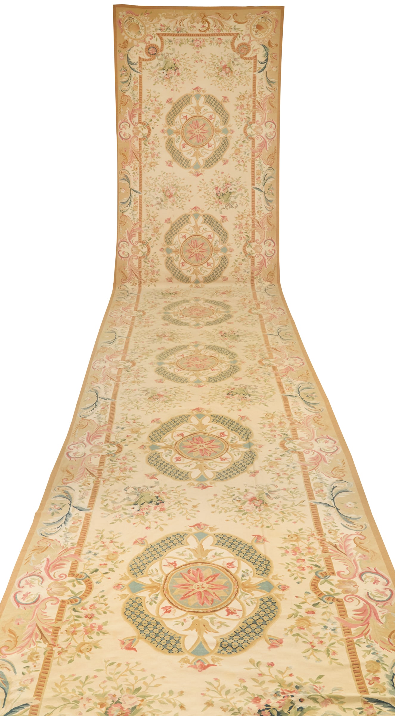 Vintage French Needlepoint Runner: Vintage French Needlepoint Runner8' x 40' Provenance: Estate of a Colorado collector.