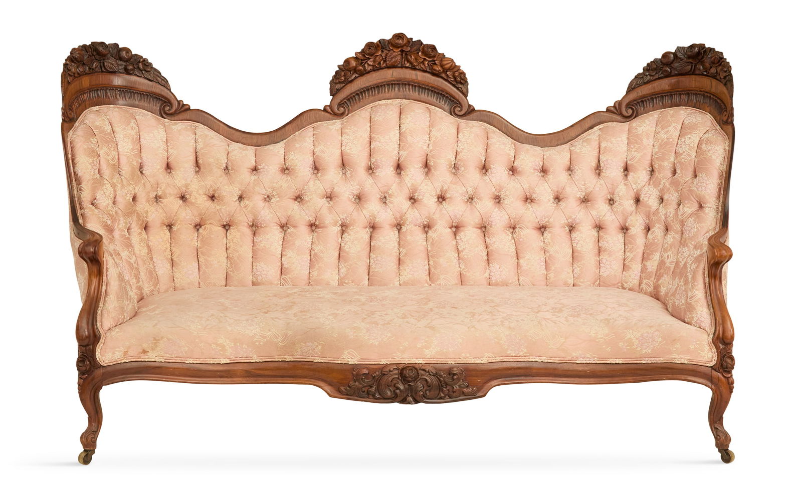 American Rococo Revival Laminated Rosewood Sofa (1 of 3)