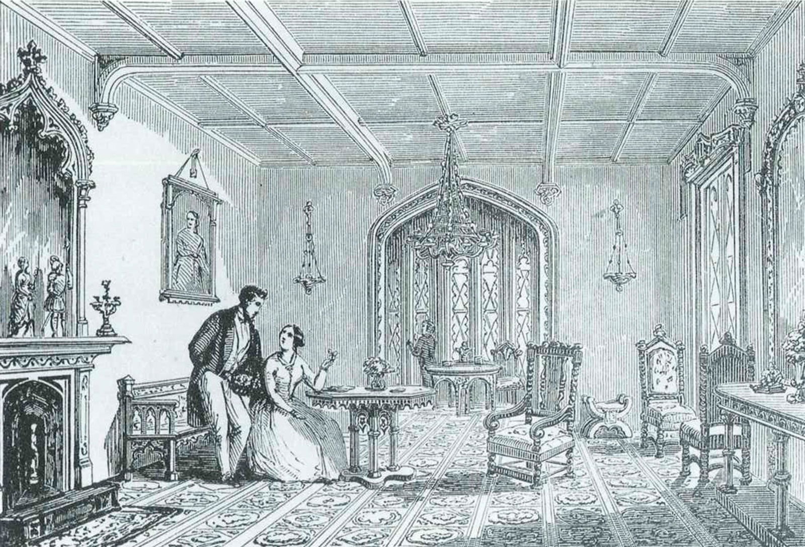 American Gothic Revival Marble-Top Center Table - 10