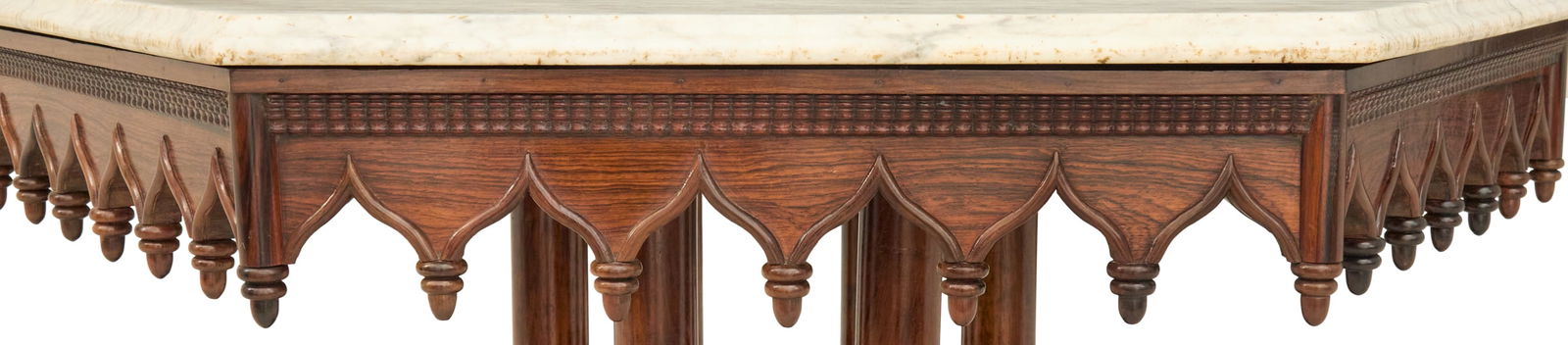 American Gothic Revival Marble-Top Center Table - 4