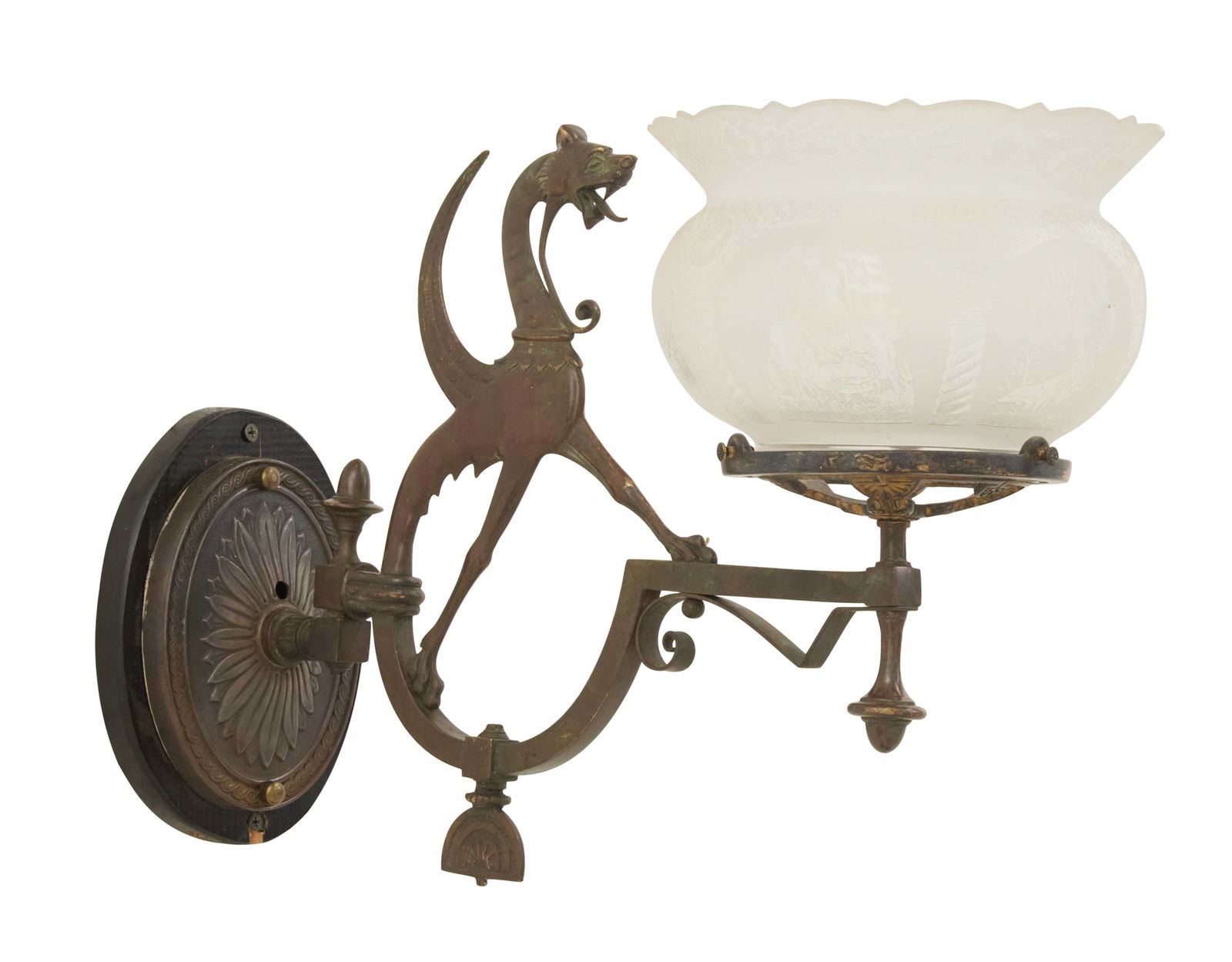 Bronze and Glass Aesthetic Swivel Gas Sconce (1 of 2)