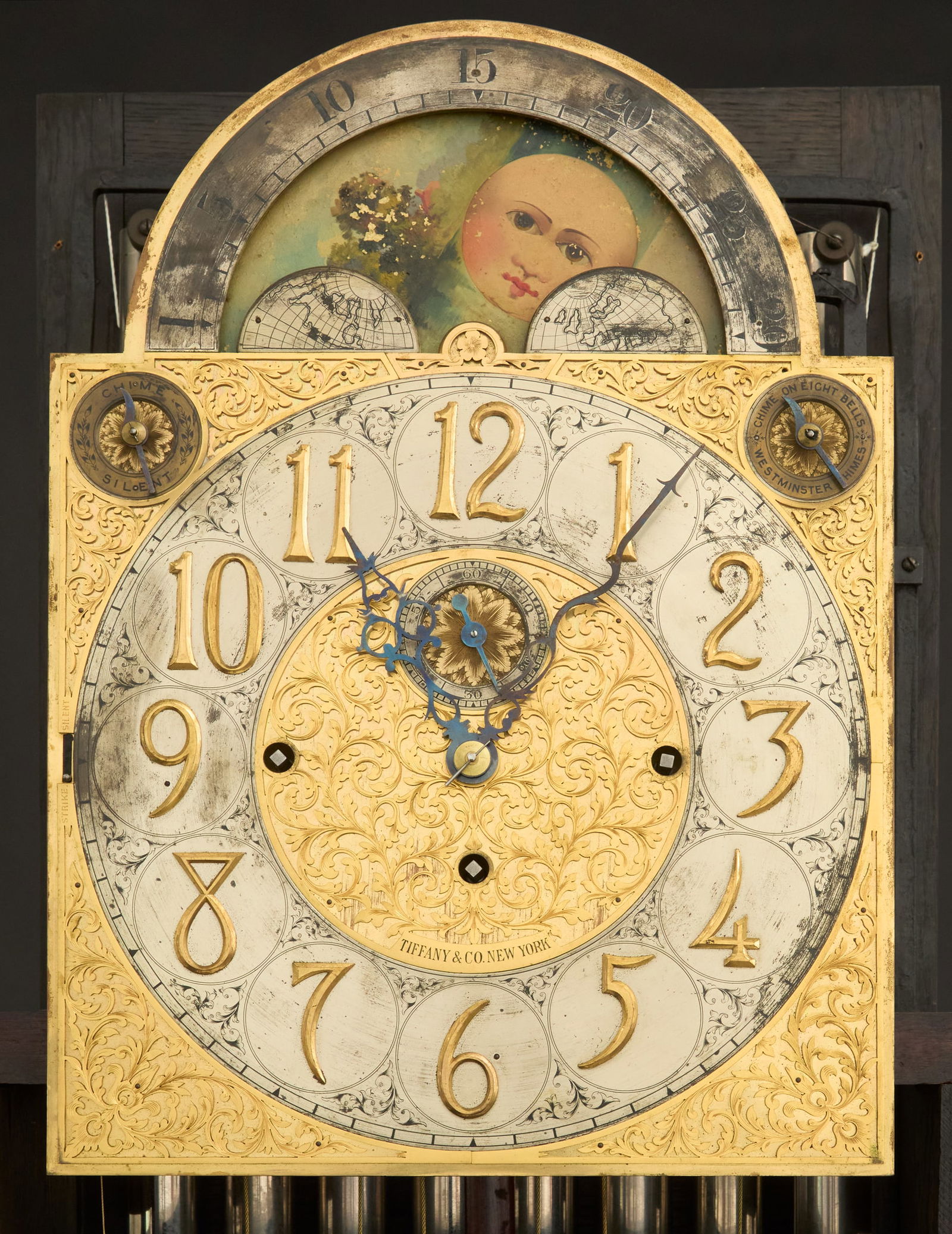 Important Monumental Carved Oak Tall Case Clock - 3