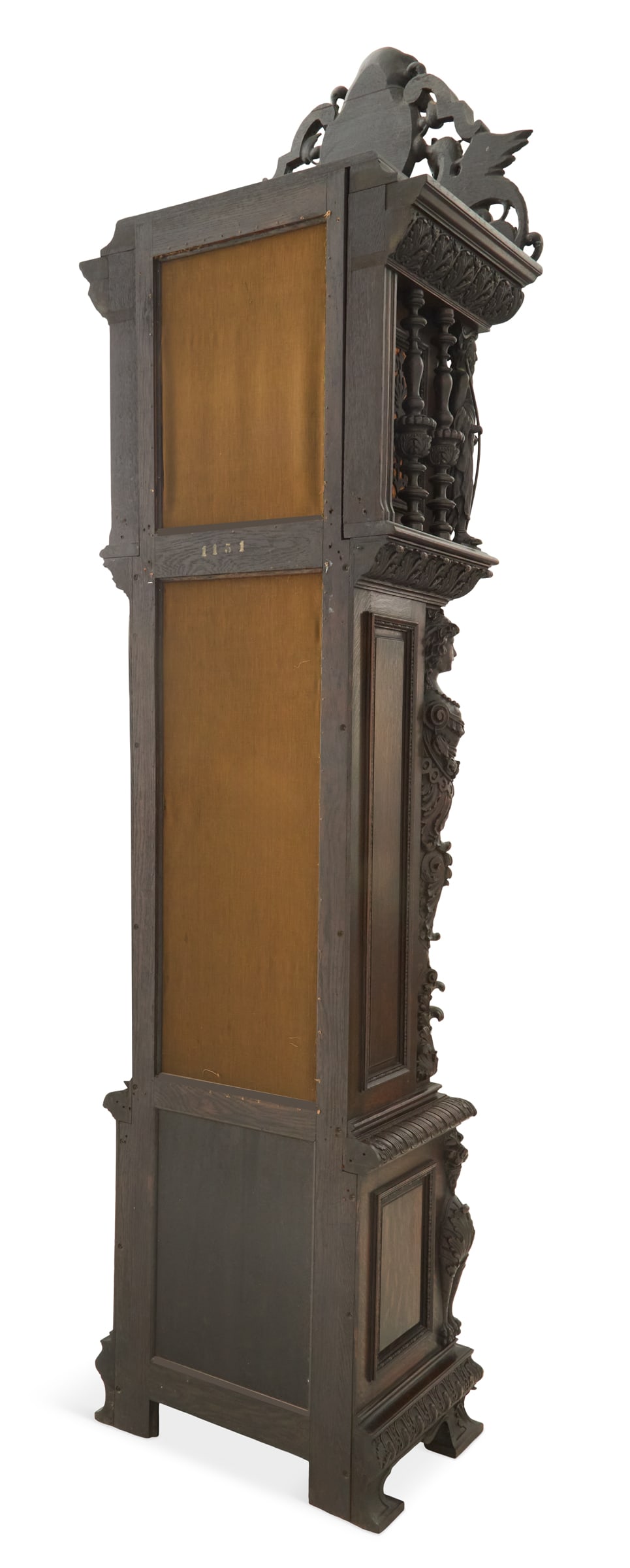 Important Monumental Carved Oak Tall Case Clock - 7