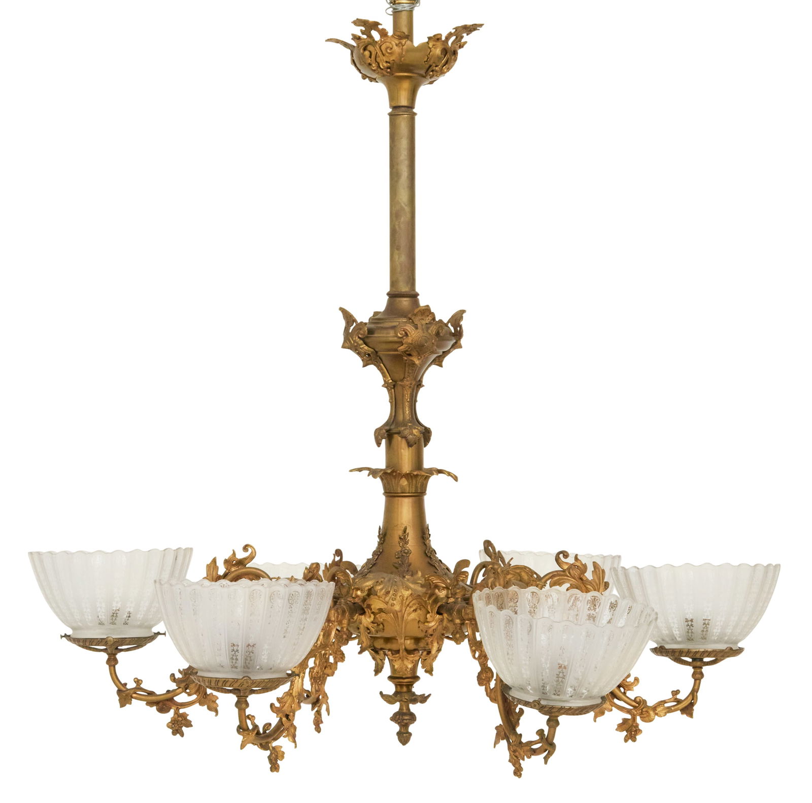 Rococo Revival Brass Gasolier (1 of 1)