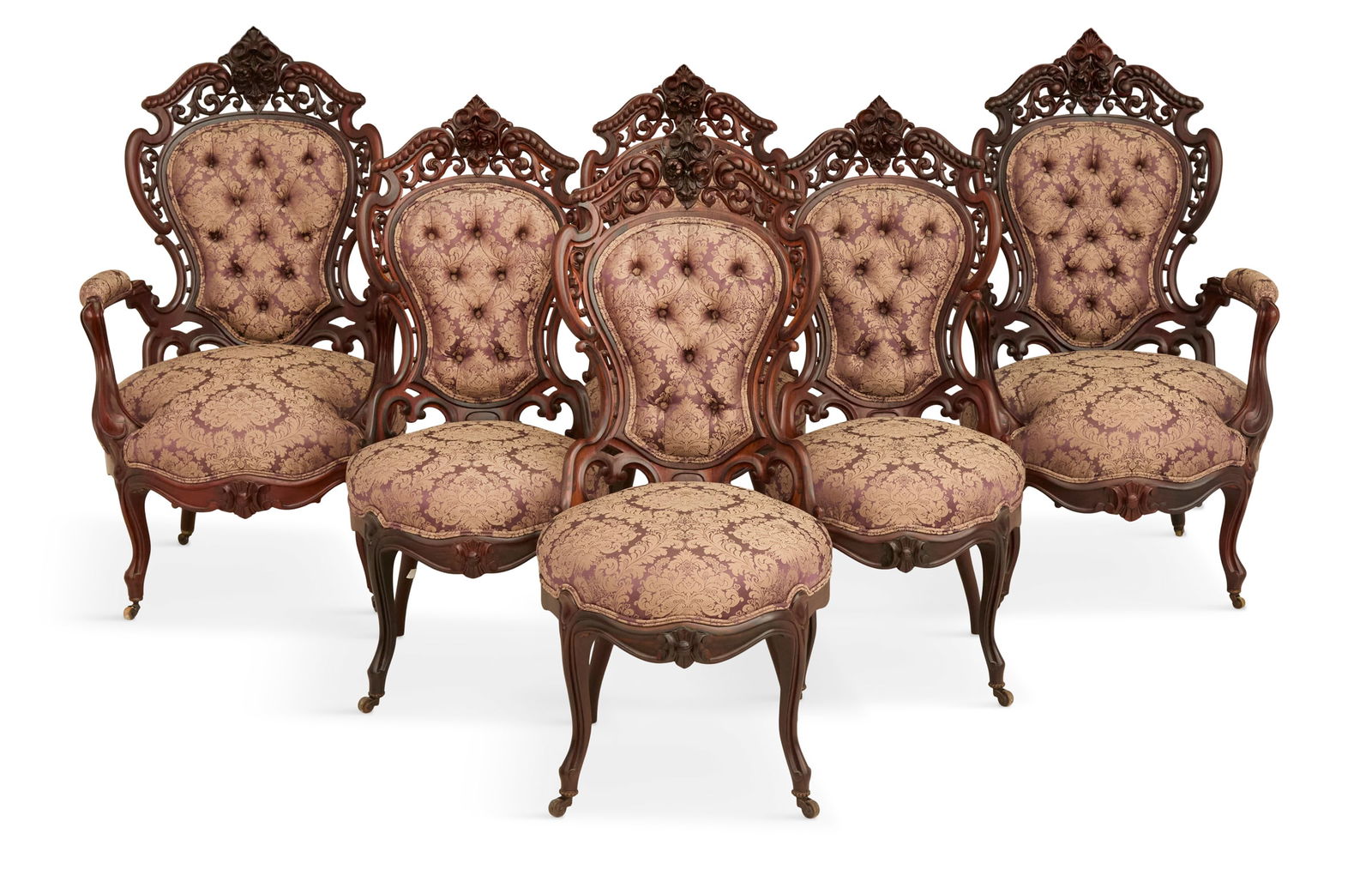 Seven-Piece Rococo Revival Rosewood Parlor Suite - 2
