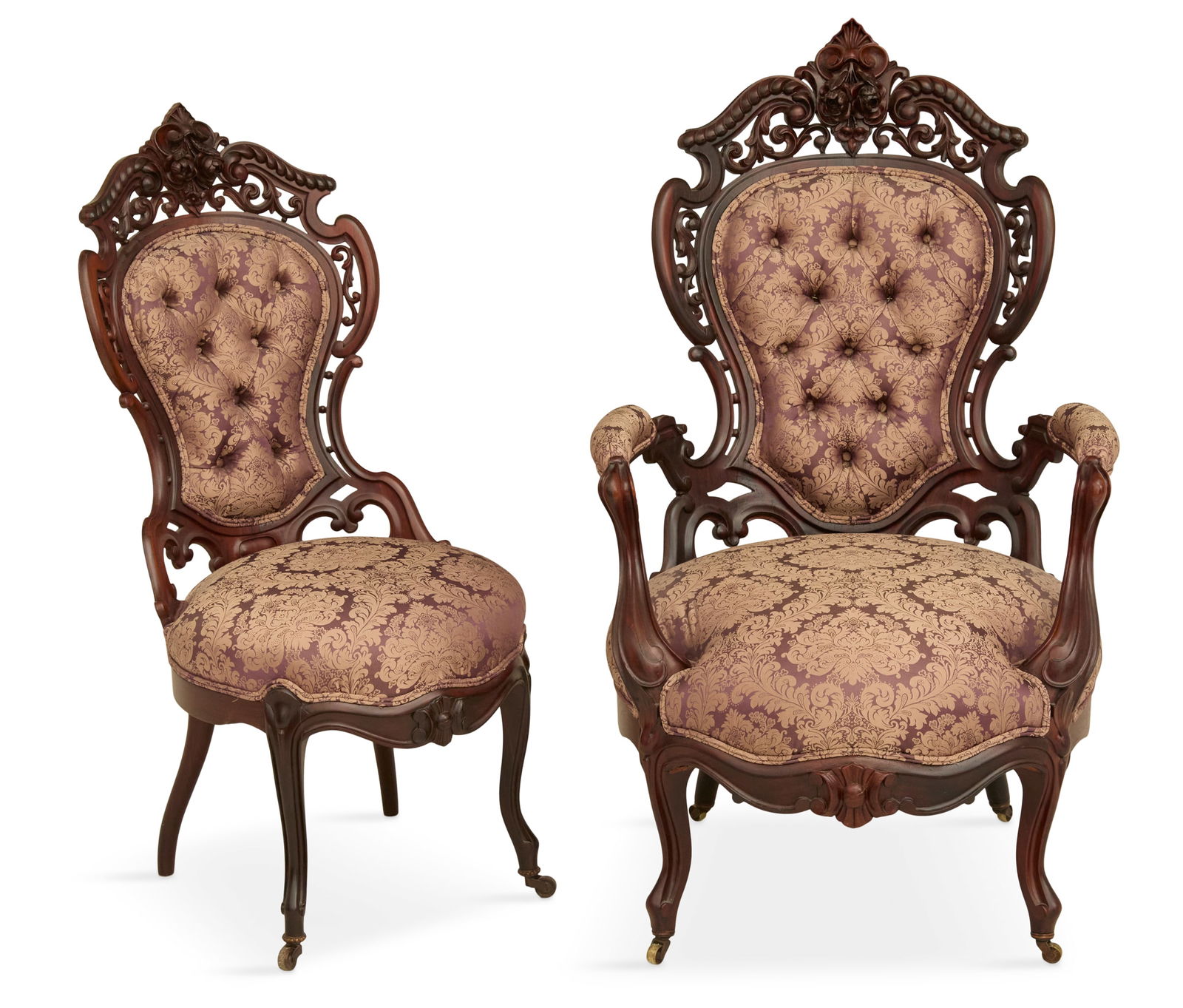 Seven-Piece Rococo Revival Rosewood Parlor Suite - 3