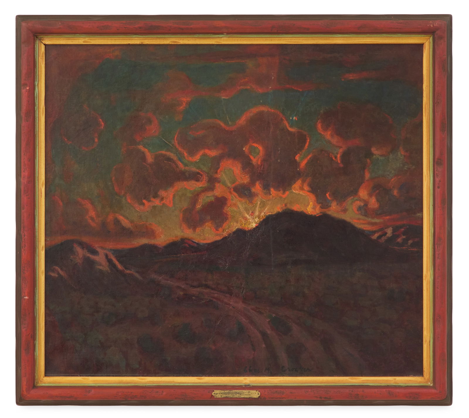 Charles Matthew Crocker (American, 1877-1950): Charles Matthew Crocker(American, 1877-1950)"Desert Gold"oil on canvassigned lower center and titled on artist plaque.Framed.32" x 28", framed 36" x 32-1/2"