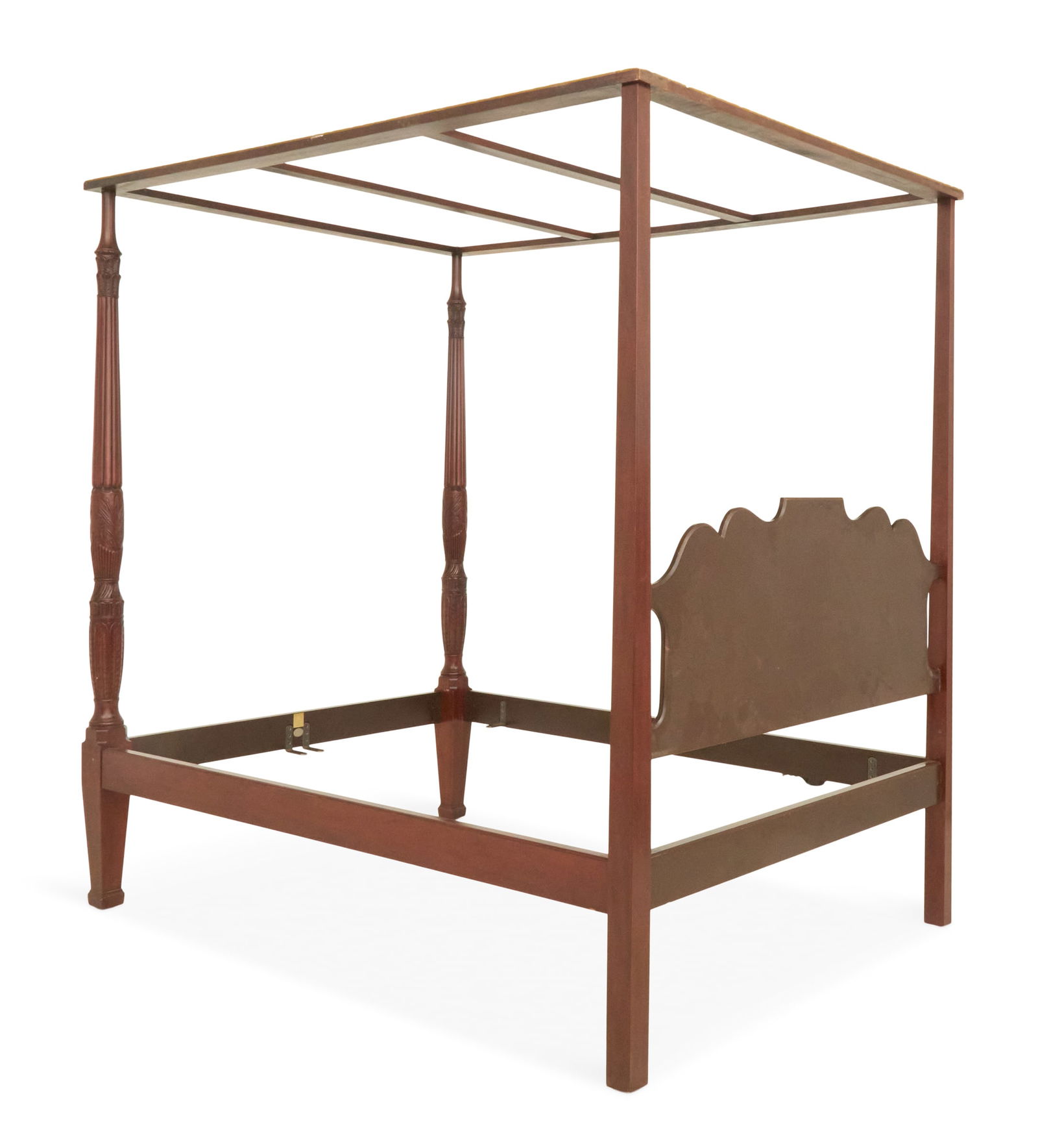 American Federal-Style Mahogany Four-Post Bed - 4