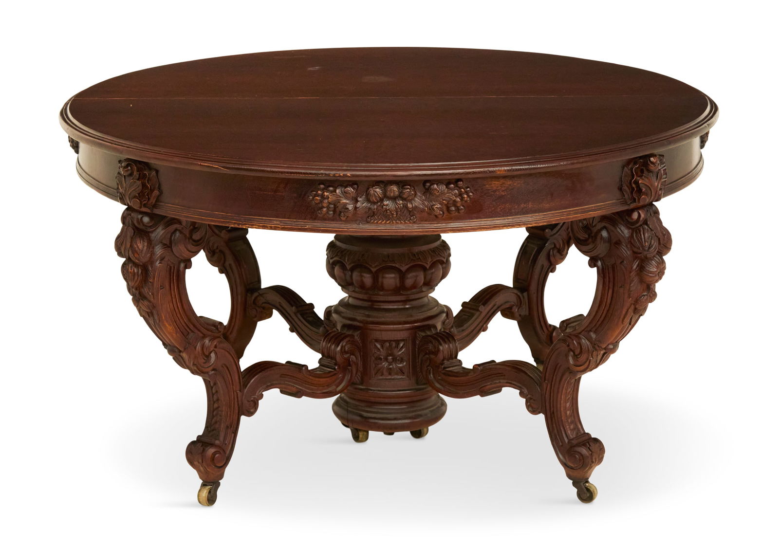 American Rococo Revival Oak Dining Table (1 of 2)