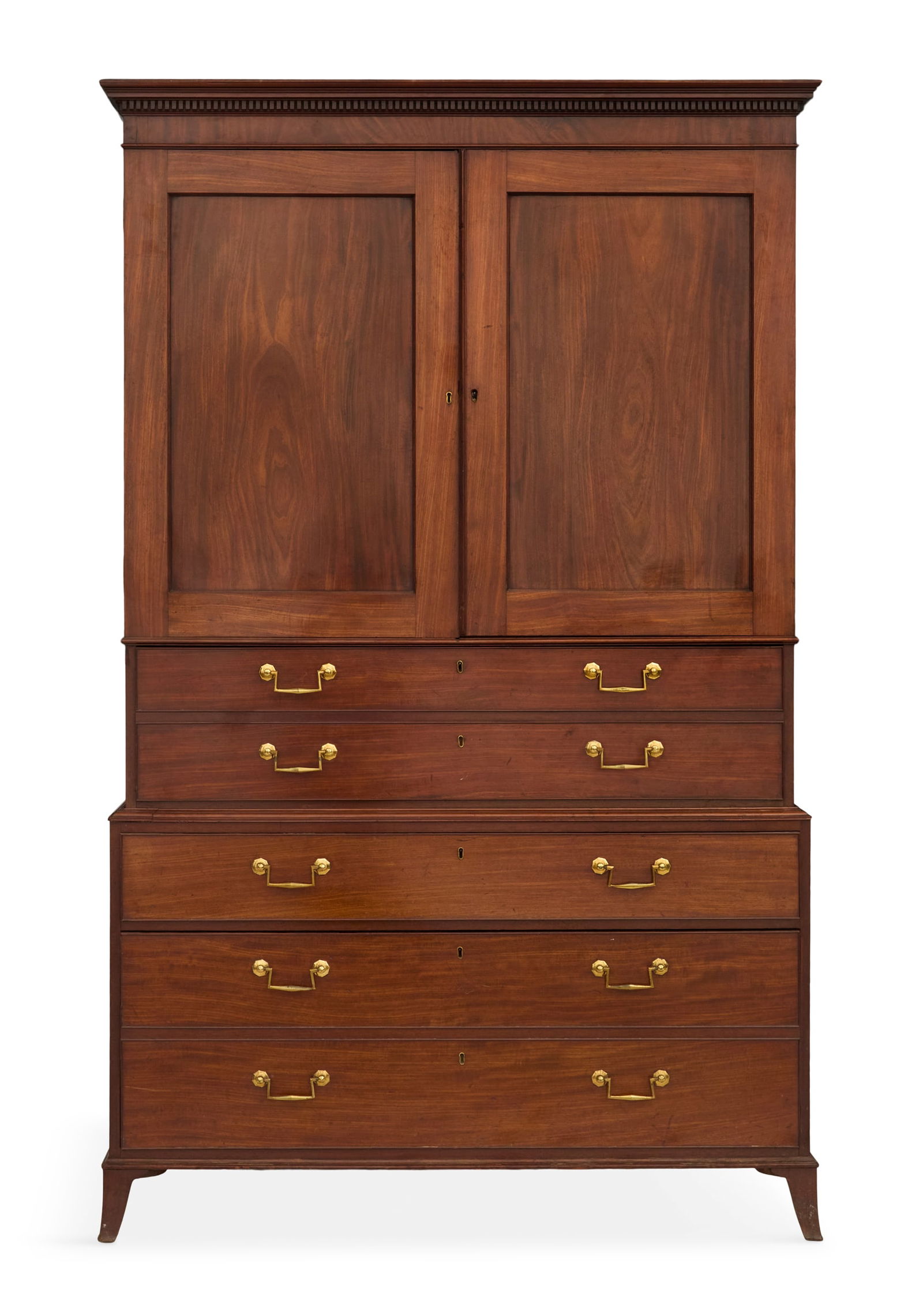 Unusual English Mahogany Stepback Linen Press (1 of 3)
