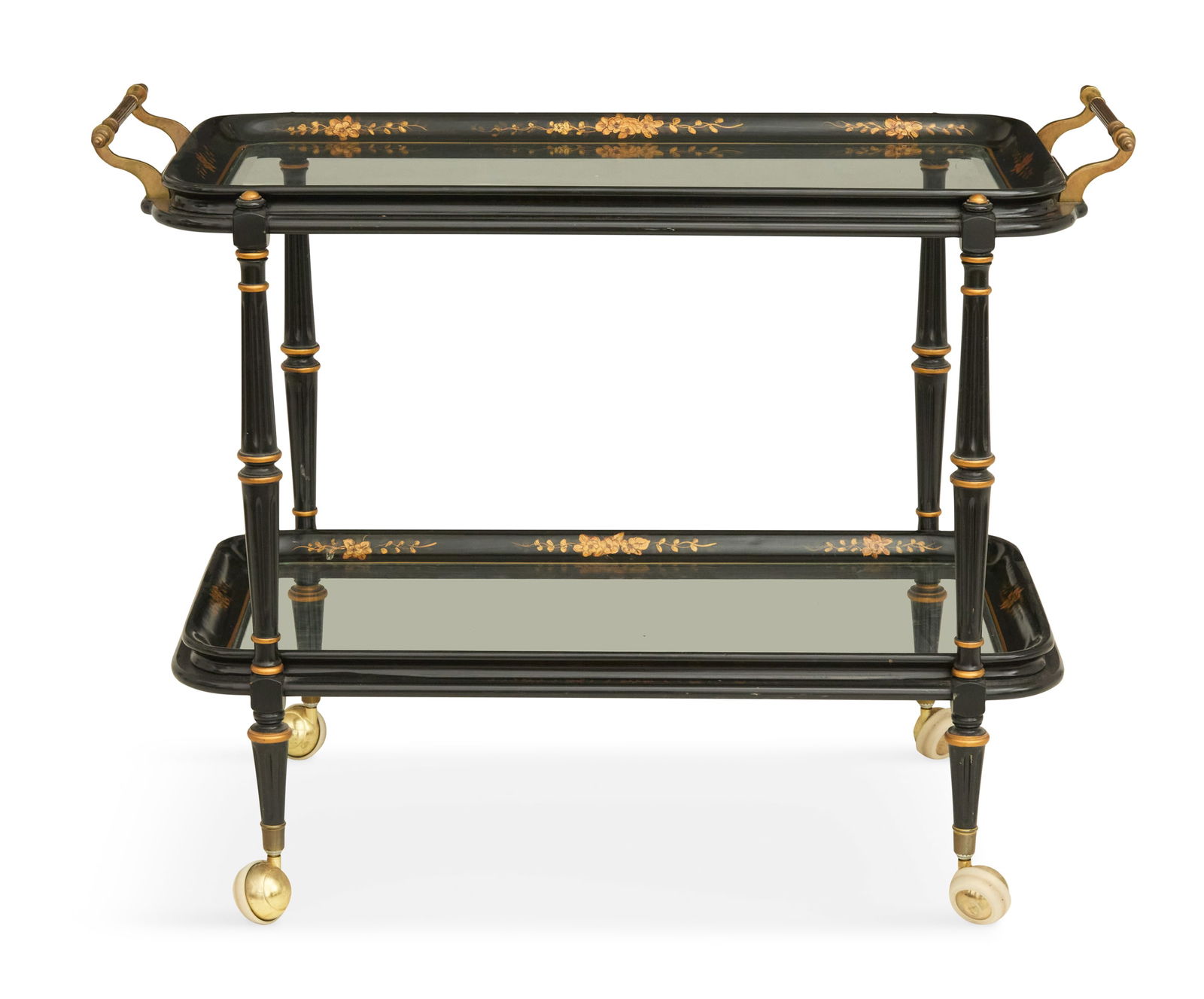 Ebonized and Gilt-Stenciled Serving Trolley (1 of 3)