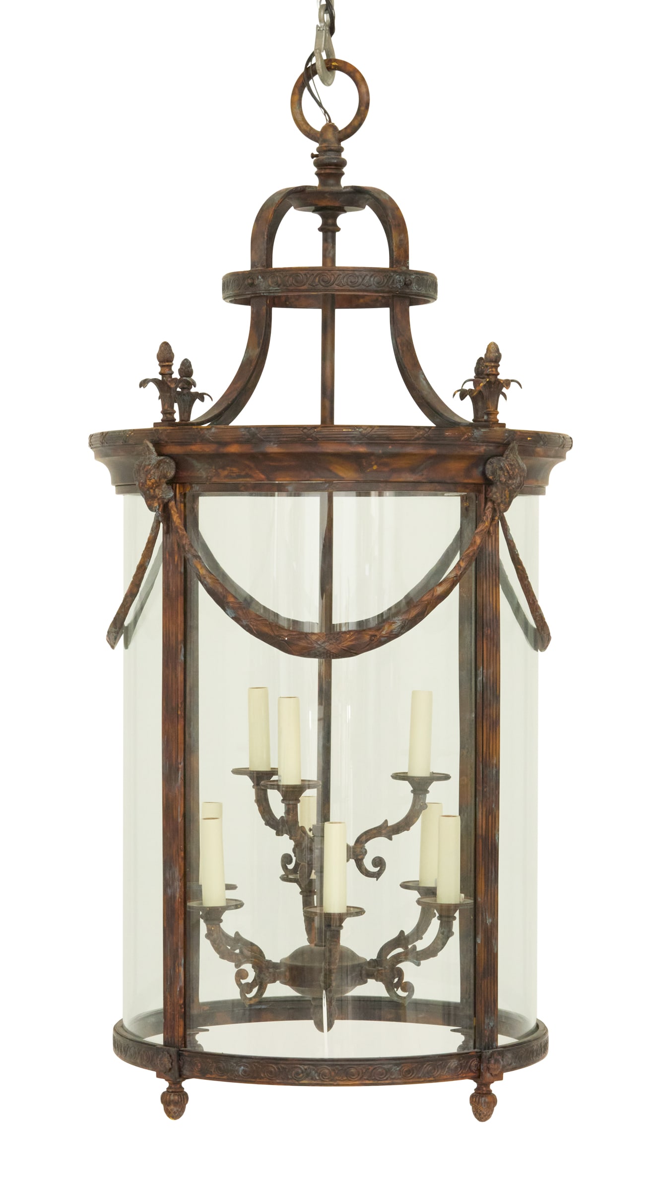 Patinated Brass Hall Lantern (1 of 3)