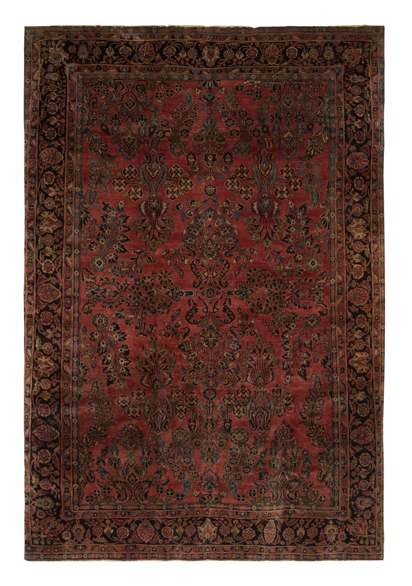 Semi-Antique Sarouk Carpet: Semi-Antique Sarouk Carpet 8' 7" x 12' 4" Provenance: The Estate of Timothy Scott Shafer, Columbus, Ohio.