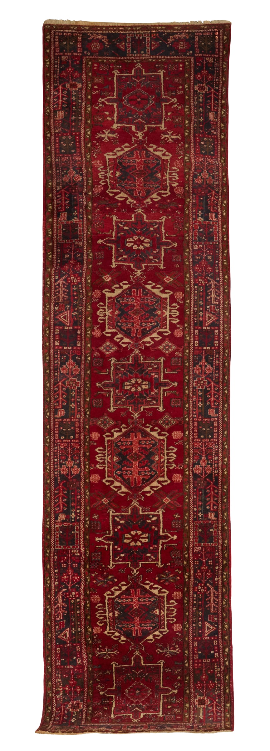 Semi-Antique Kajara Runner: Semi-Antique Kajara Runner 3' 7" x 14' Provenance: The Estate of Timothy Scott Shafer, Columbus, Ohio.