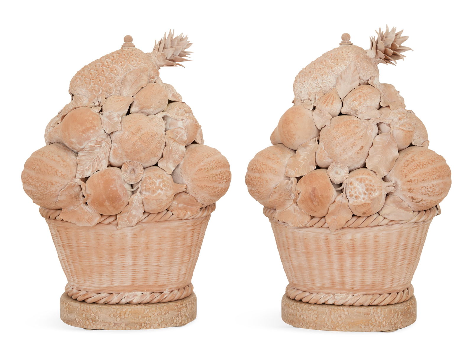Pair of Terracotta Baskets of Fruit - 2