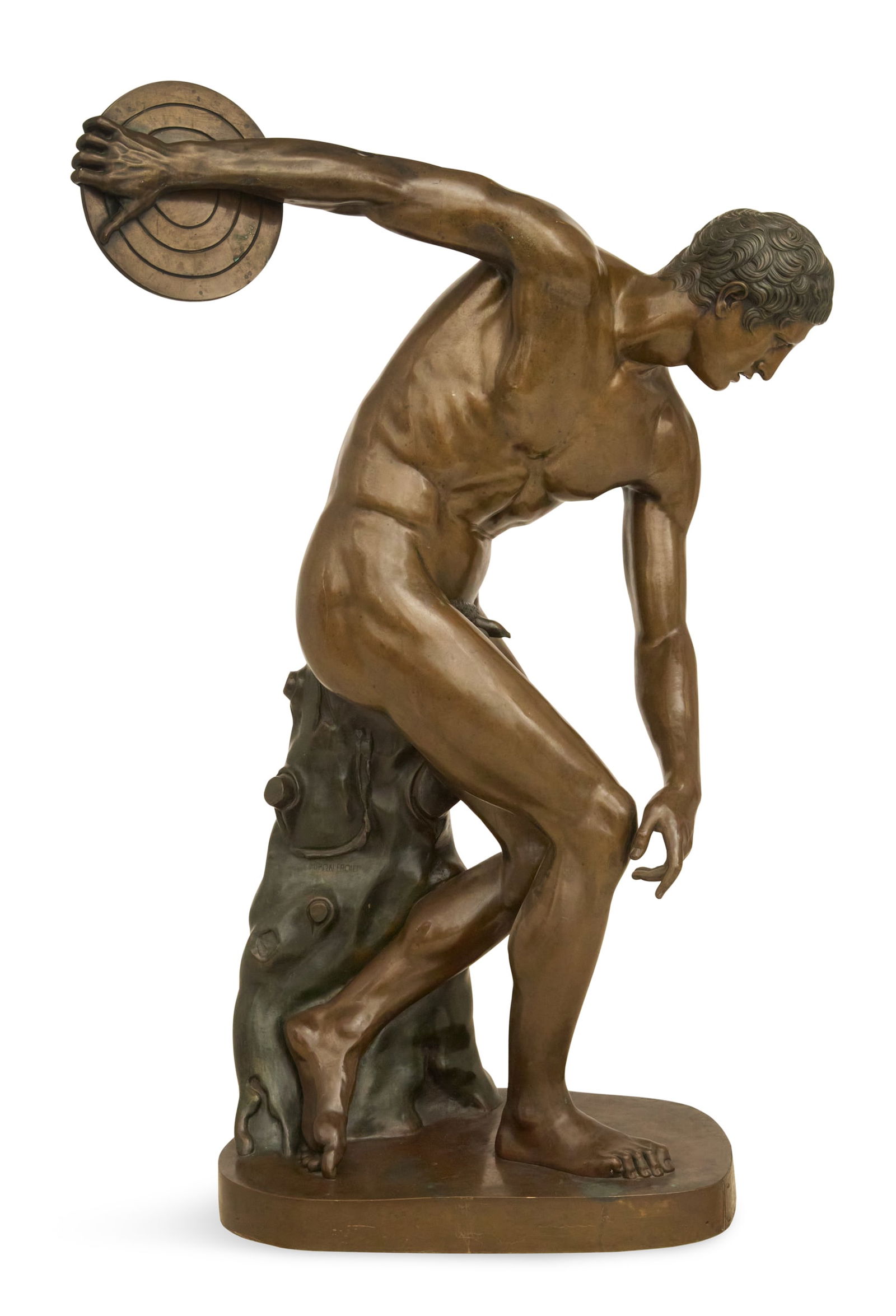 Large French Patinated Bronze "Discobolus" (1 of 3)
