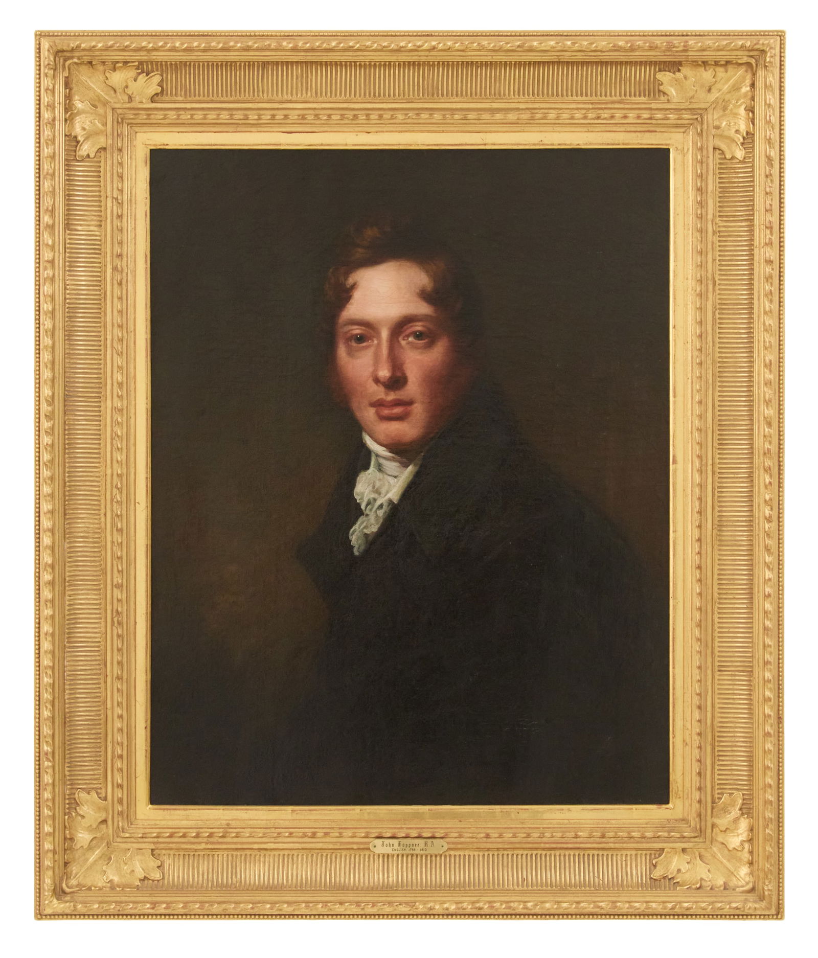 Circle of John Hoppner (British, 1758-1810): Circle of John Hoppner(British, 1758-1810)"Portrait of a Gentleman"oil on canvasunsigned.Framed.31" x 25", framed 39-1/2" x 33-1/2" Provenance: The Estate of Timothy Scott Shafer, Columbus, Ohio.