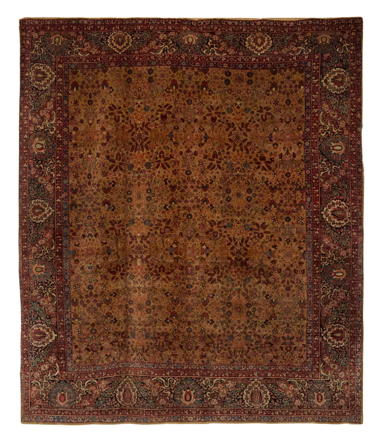 Semi-Antique Tabriz Carpet: Semi-Antique Tabriz Carpet 11' 7" x 13'