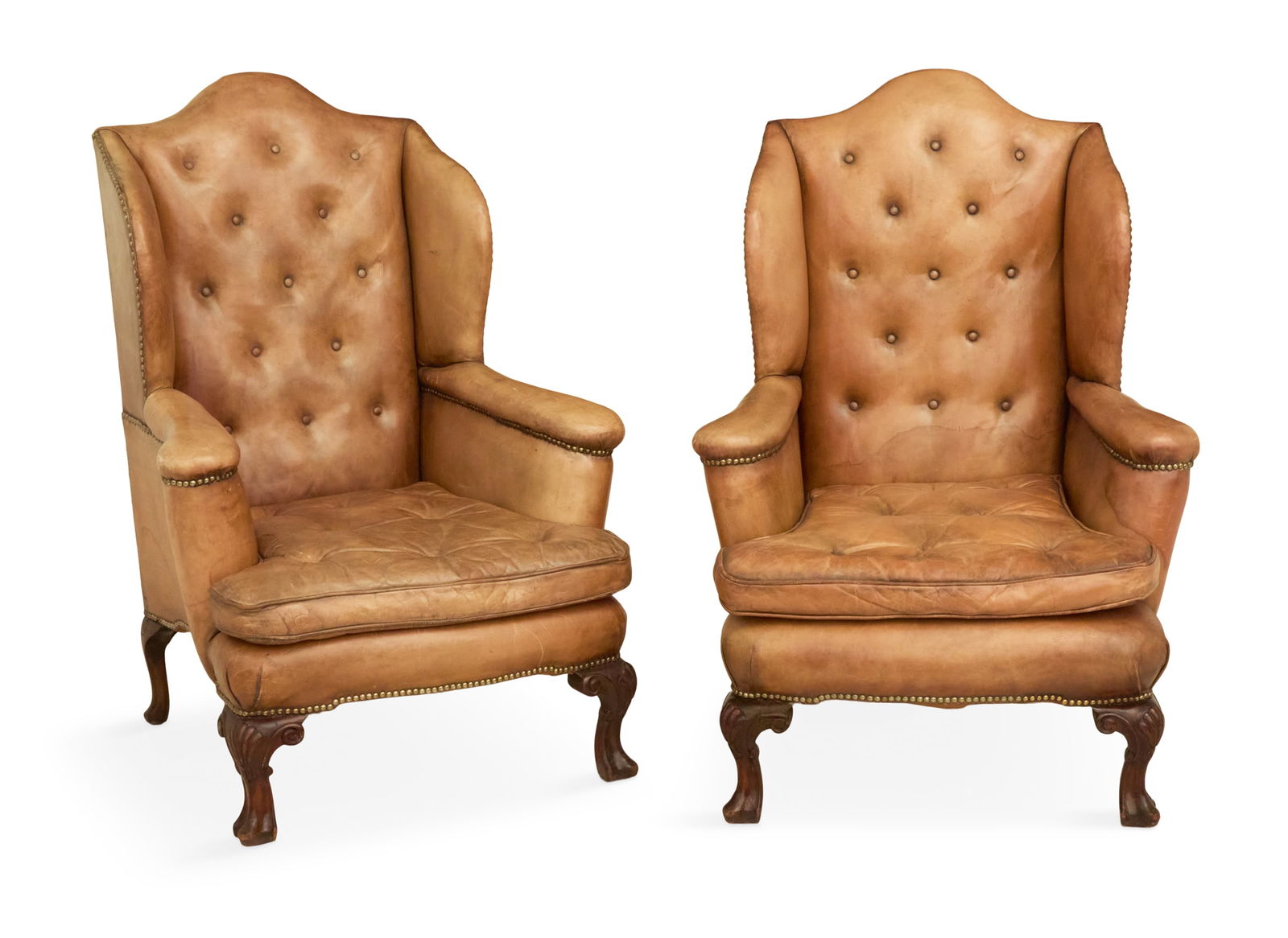 Pair of George III-Style Leather Wing Chairs (1 of 2)