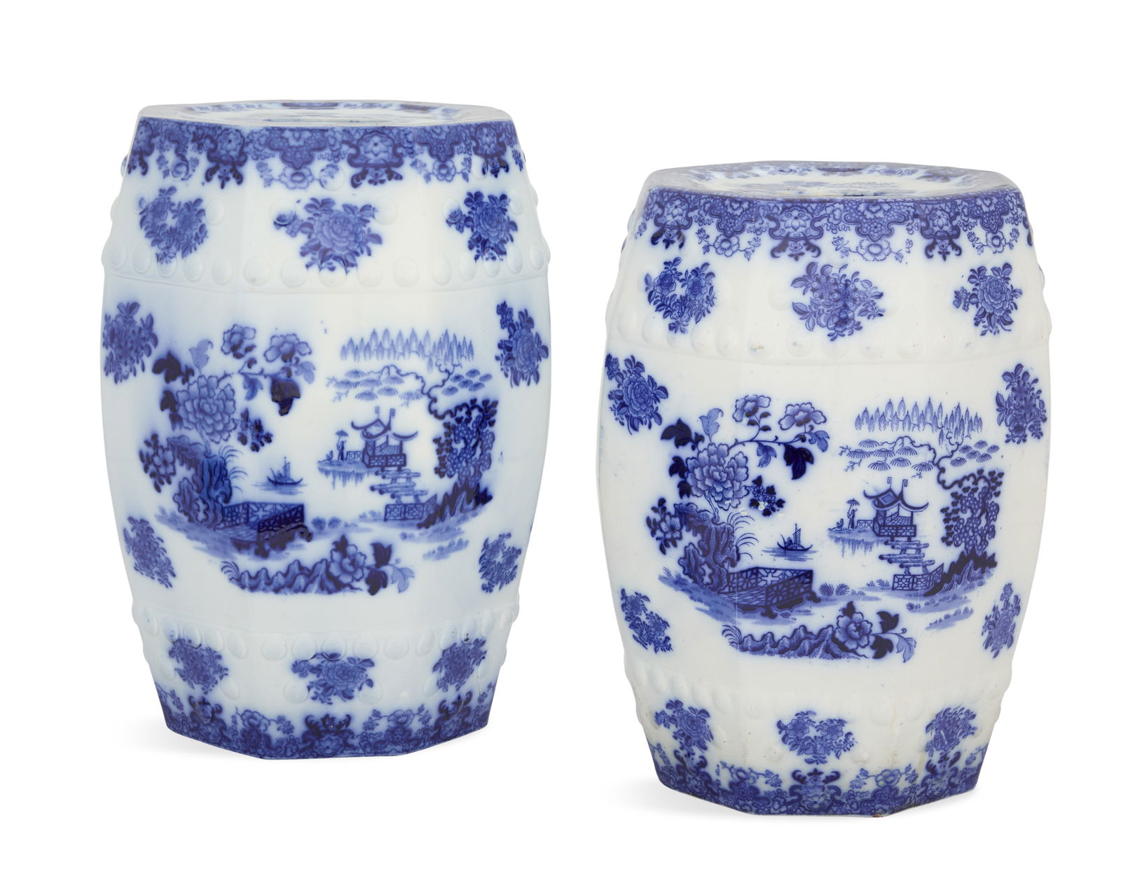 Pair of English "Kaolin Ware" Garden Seats (1 of 4)