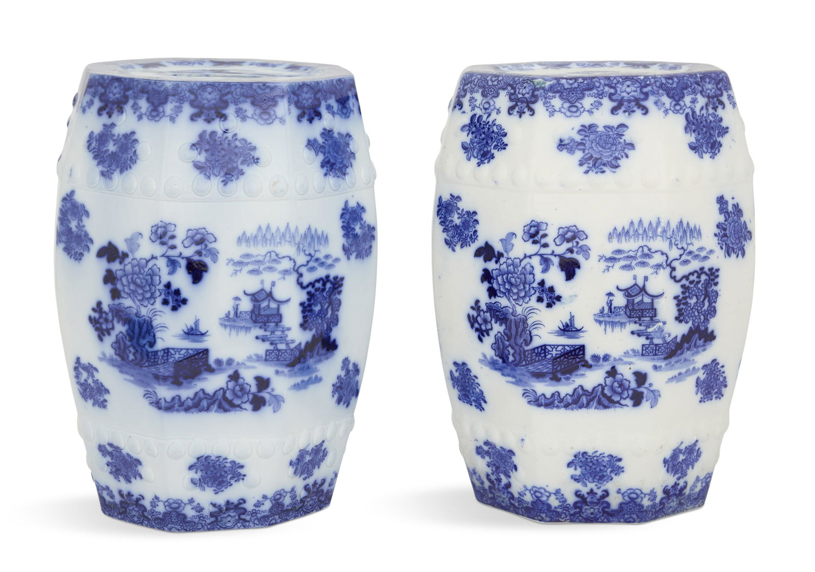 Pair of English "Kaolin Ware" Garden Seats - 3