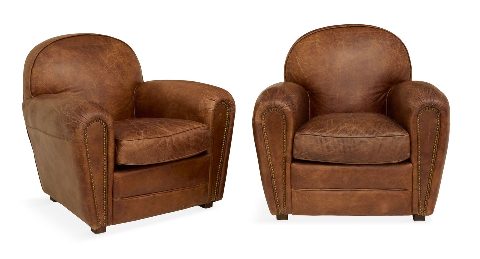 Pair of Art Deco-Style Leather Club Chairs (1 of 3)