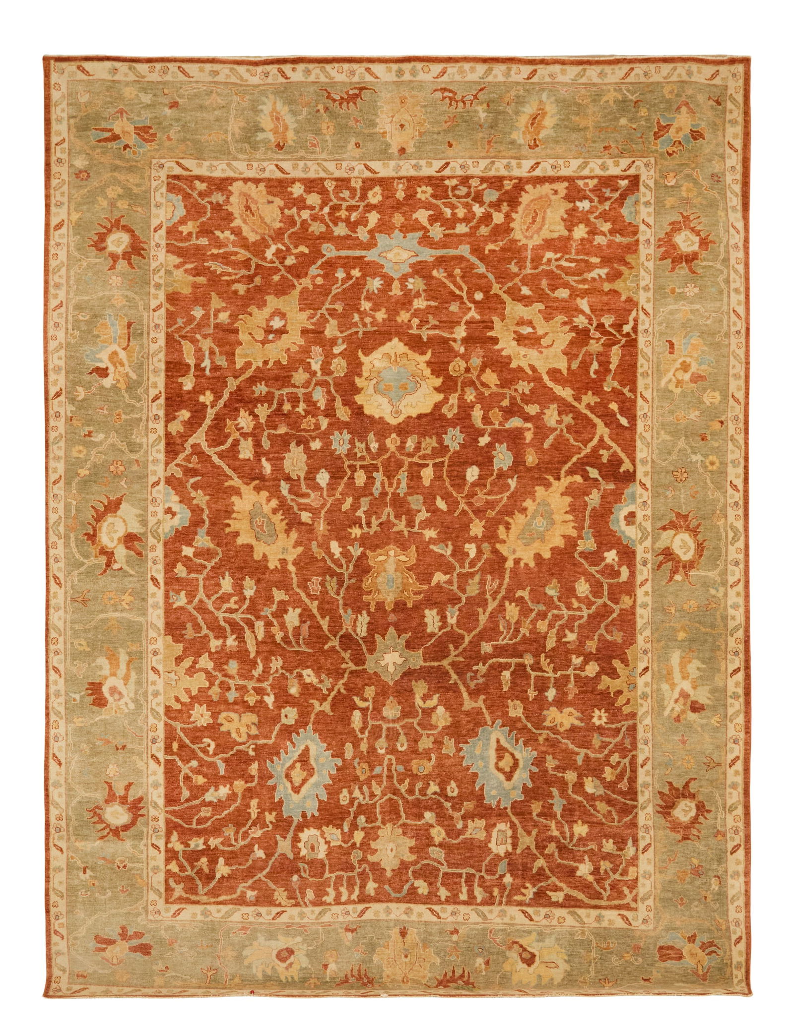 Turkish Oushak Carpet: Turkish Oushak Carpet 9' 11" x 13' 10"