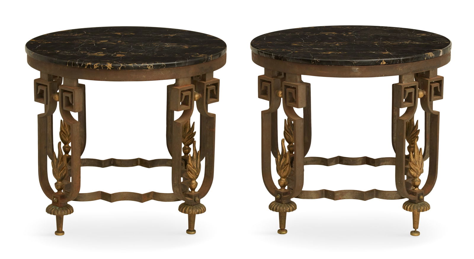 Pair of Steel and Marble Tables (1 of 3)