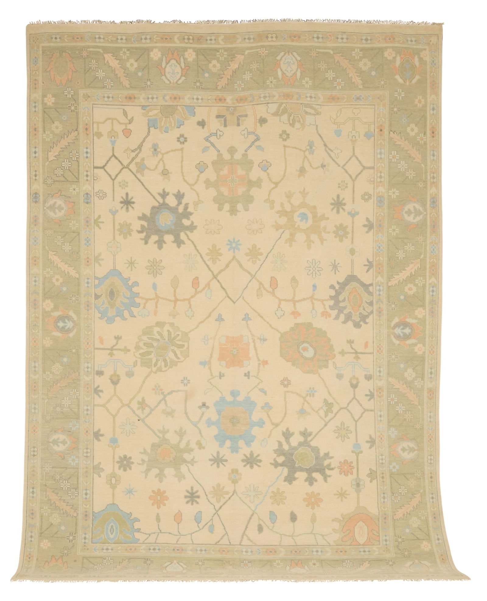 Turkish Angora Oushak Carpet: Turkish Angora Oushak Carpet 10' 1" x 14' 3"