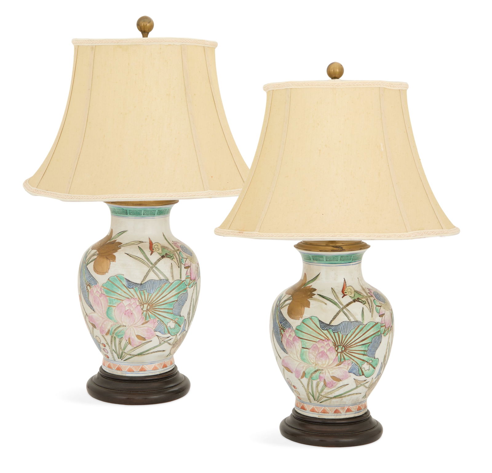 Pair of Porcelain Lamps of Chinese Inspiration (1 of 3)