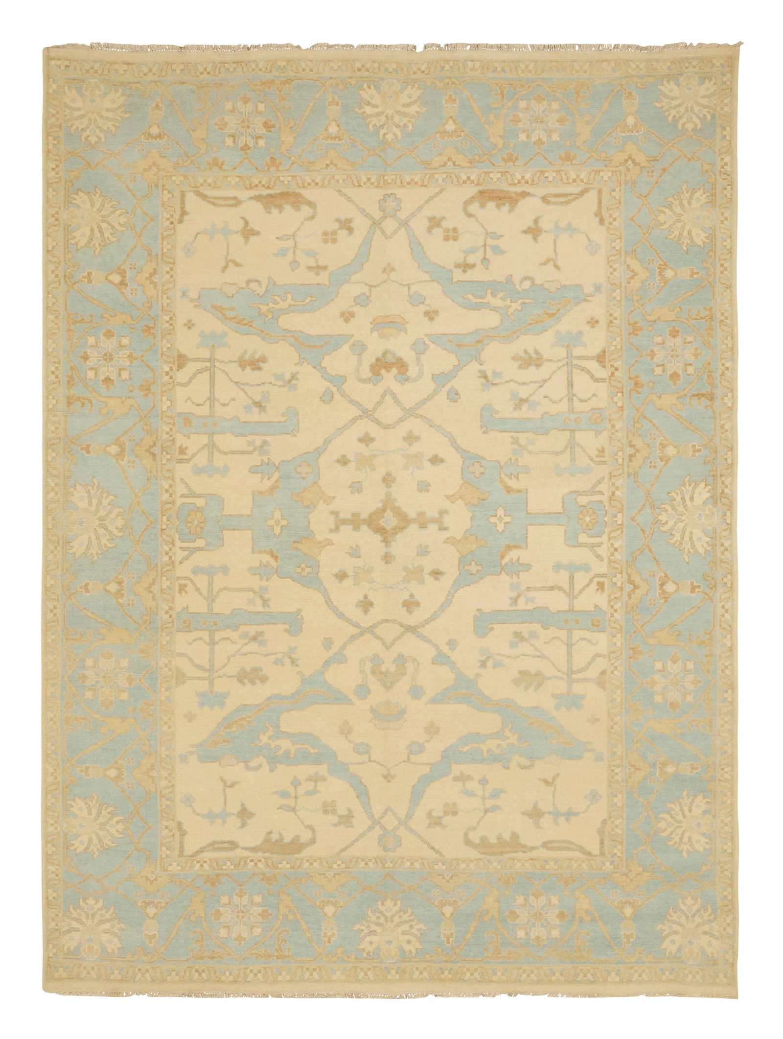 Turkish Angora Oushak Carpet: Turkish Angora Oushak Carpet9' x 12' 2"