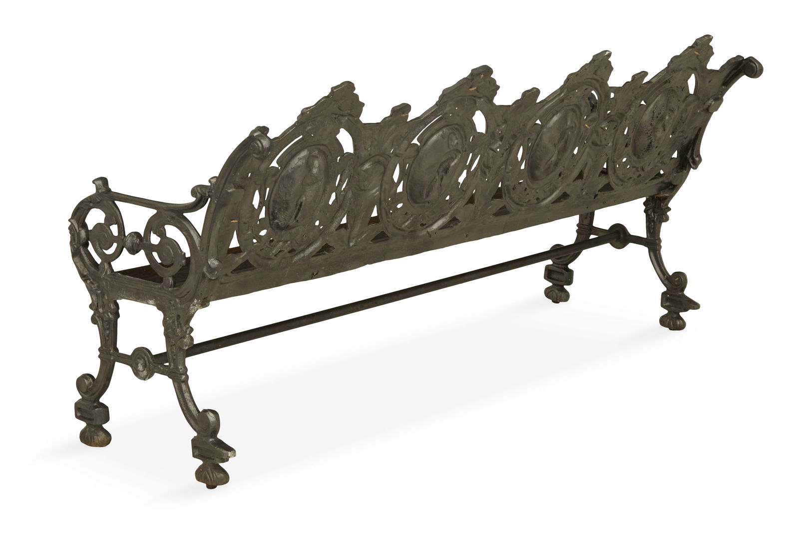 Pair of Cast-Iron and Wood Garden Benches - 4