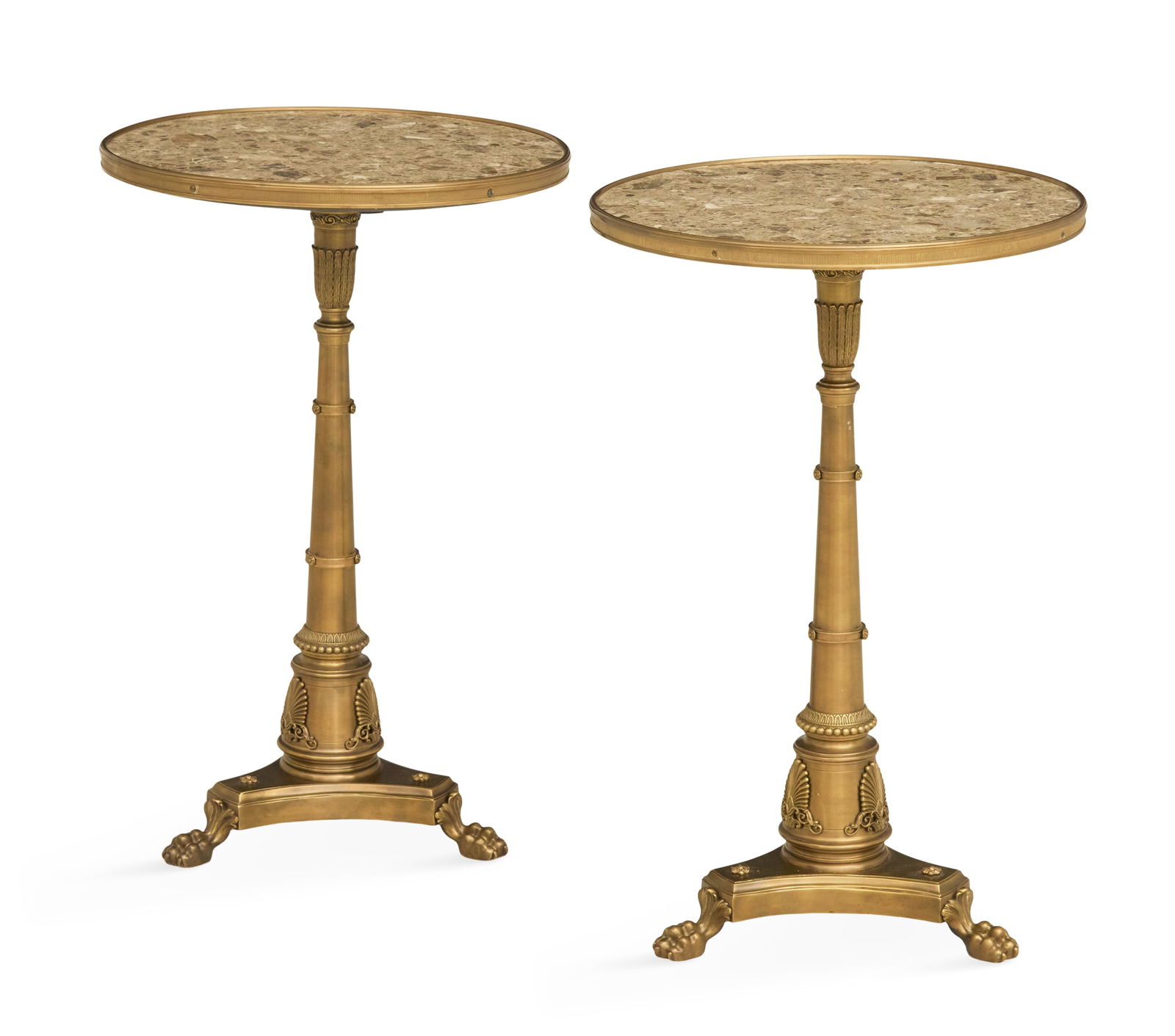 Pair of French Bronze and Marble-Top Tables (1 of 2)