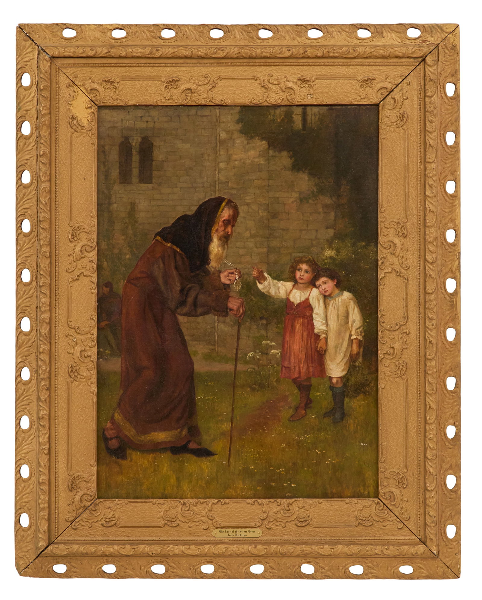 Jessie Macgregor (British, 1847-1919): Jessie Macgregor(British, 1847-1919)"The Silver Cross"oil on canvasunsigned, titled and artist identified on plaque.Framed.28" x 22", framed 39-1/2" x 31"