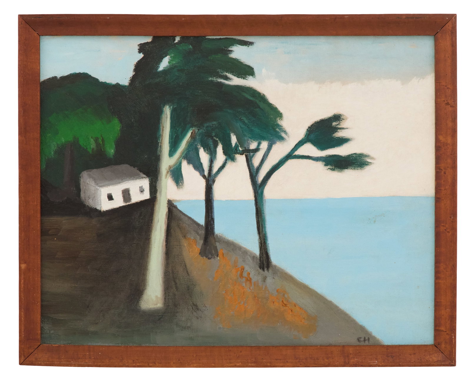 Charles Woodward Hutson (US/Louisiana, 1840-1936): Charles Woodward Hutson(American/Louisiana, 1840-1936)"The White Tree Trunk"oil on canvasinitialed lower right, a "Collection of Phillips Memorial Gallery, Washington D.C." inventory card and several