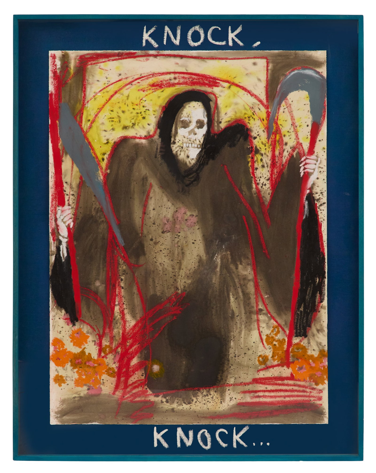 Pia Camil (Mexican, b. 1980): Pia Camil(Mexican, b. 1980)"Knock Knock", 2020watercolor, acrylic, ink and oil stick on paperunsigned, together with a certificate from Galeria OMR, Mexico City, Mexico.Float-mounted, glazed and frame