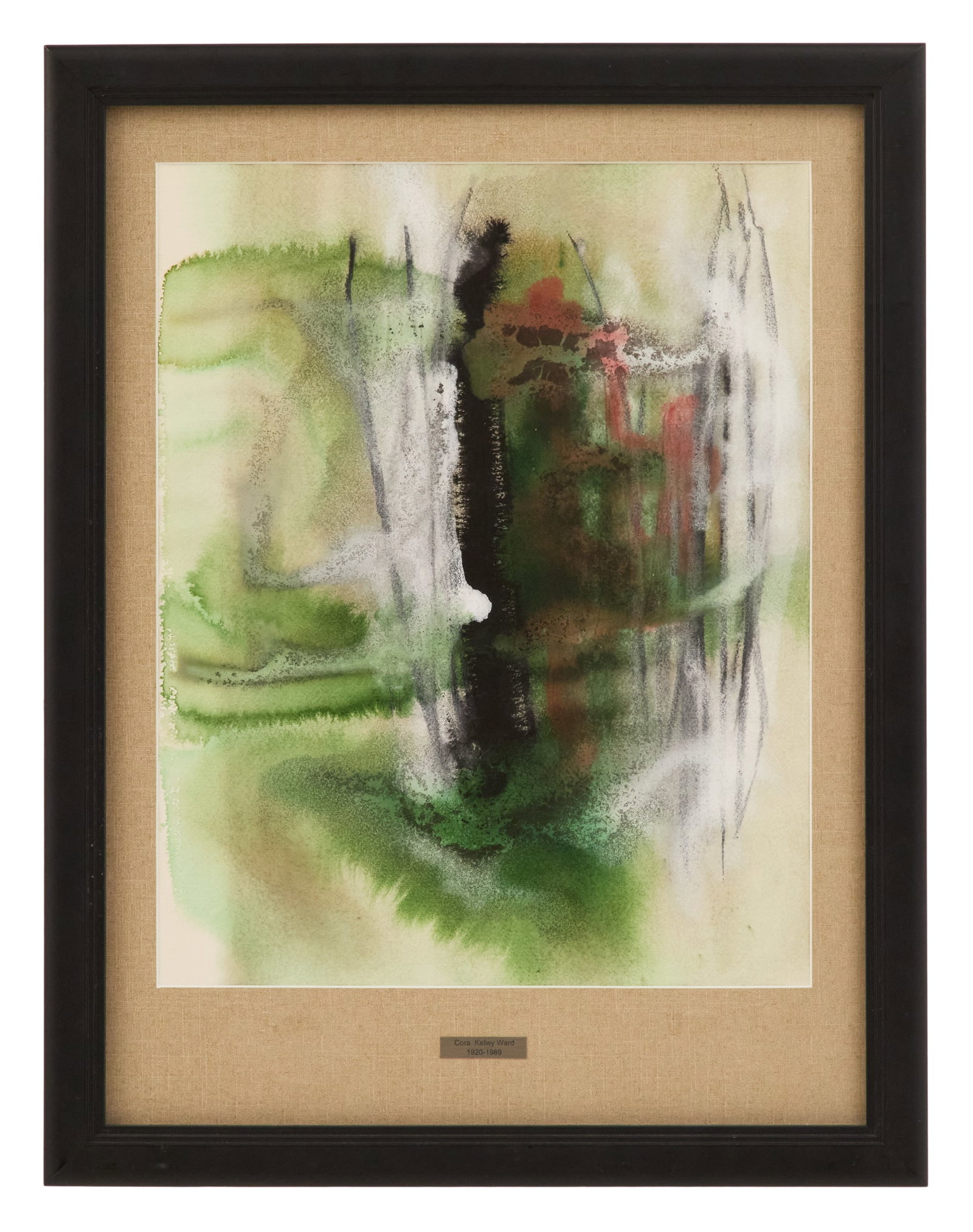 Cora Kelley Ward (American/Louisiana, 1920-1989): Cora Kelley Ward(American/Louisiana, 1920-1989)"Untitled"watercolor on paperunsigned, with artist plaque.Matted, glazed and framed.sight 19" x 15", framed 26-1/2" x 20-1/2" Provenance: Private co