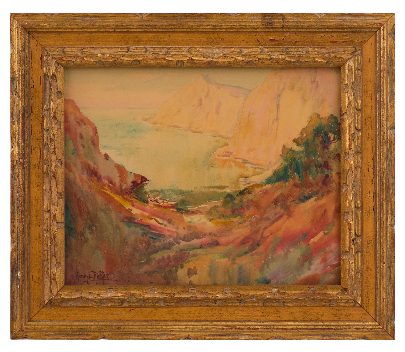 Henry Leopold Richter (American, 1870-1960): Henry Leopold Richter(American, 1870-1960)"Autumnal Landscape"watercolor on papersigned lower left.Framed.sight 13-1/2" x 17", framed 20" x 23-1/2"