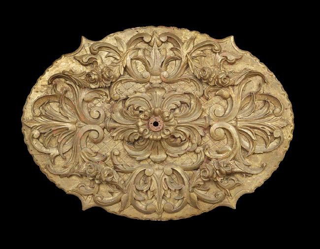 Rococo Revival Gilded Oval Ceiling Medallion