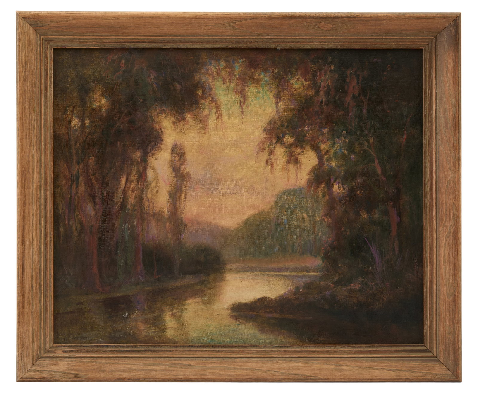 A. Newman (USA, 20th Century): A. Newman (American, 20th Century) "Louisiana Swamp" oil on canvas signed lower left. Framed. 16" x 20", 19-1/2" x 23-1/4" Provenance: The Estate of A. Hays Town, Baton Rouge, Louisiana.