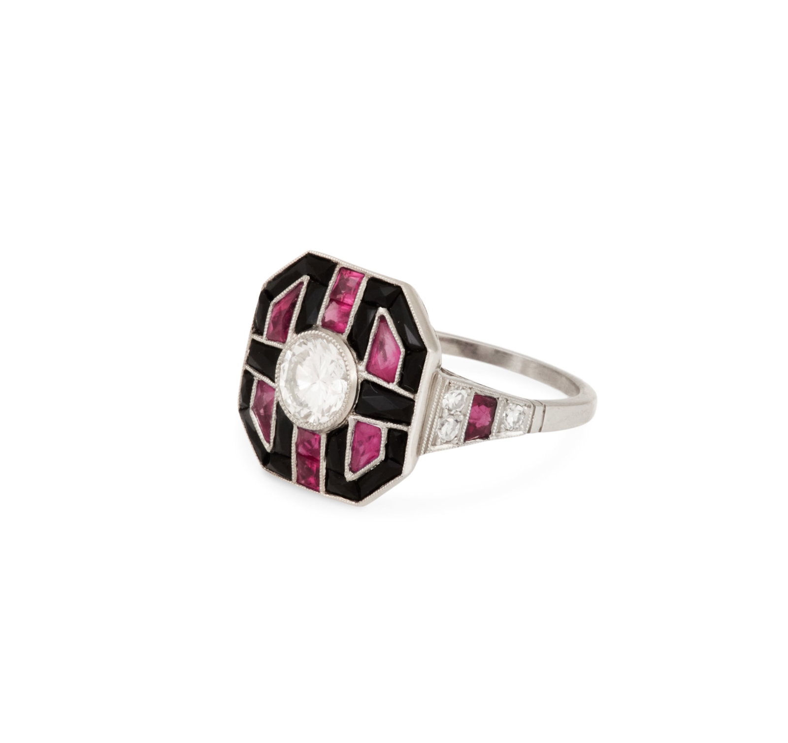 Diamond, Ruby and Onyx Ring - 2