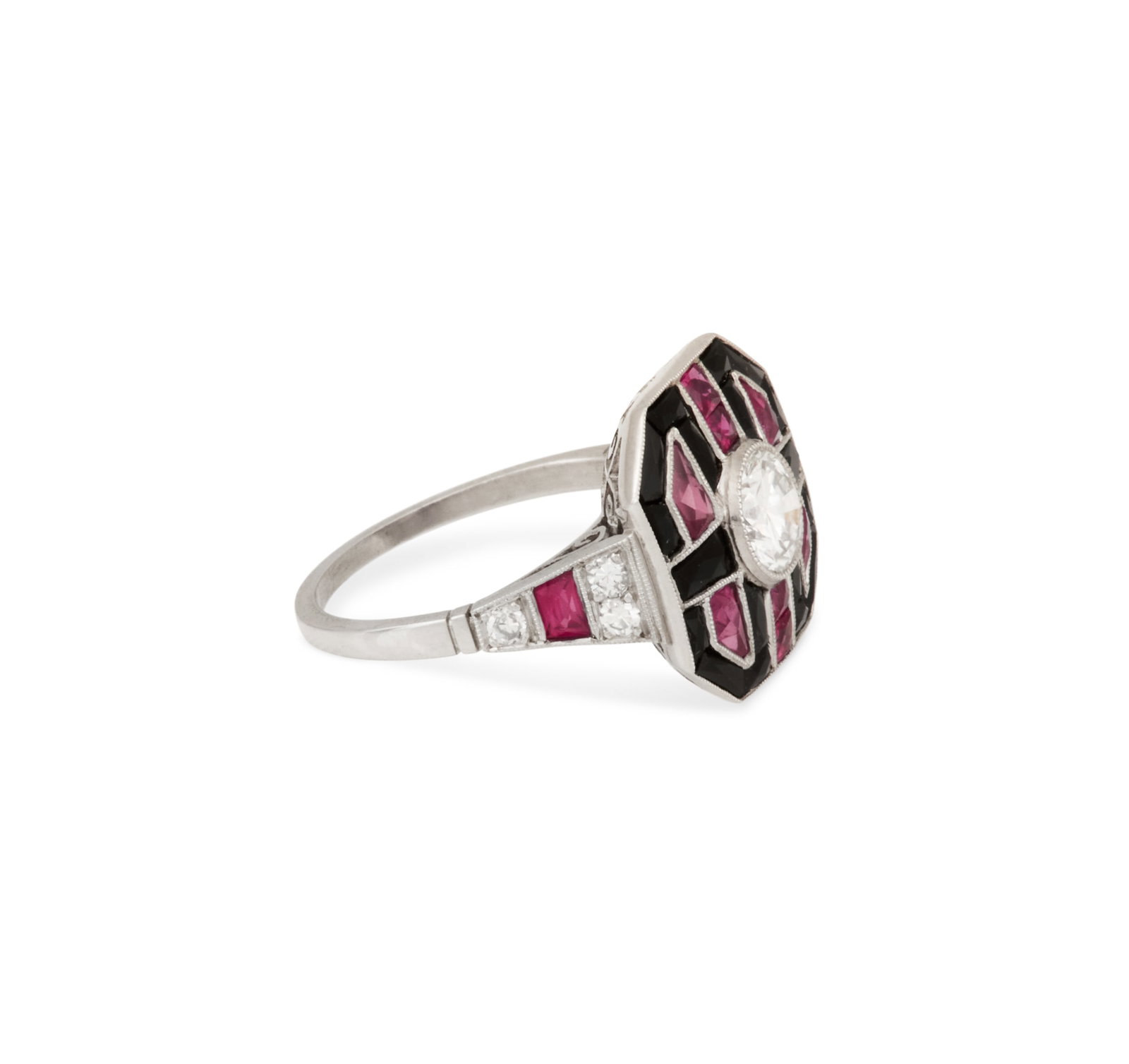 Diamond, Ruby and Onyx Ring - 3
