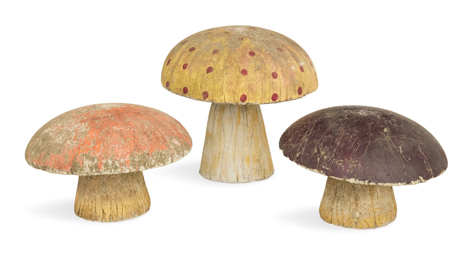Three Cast-Stone Toadstools (1 of 2)